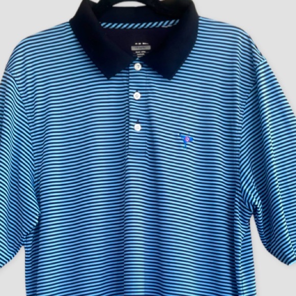 CB DryTec Trevor Stripe Polo in Blue and Black Size XL - Picture 4 of 4
